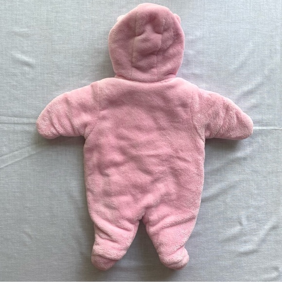 Y2K Baby Looney Tunes Tweety Bird Bear Snowsuit Cute Ears Pink Fuzzy 0/3M - Picture 8 of 13